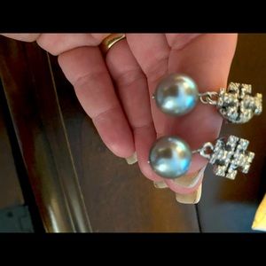 Tory Burch Grey Pearl Post